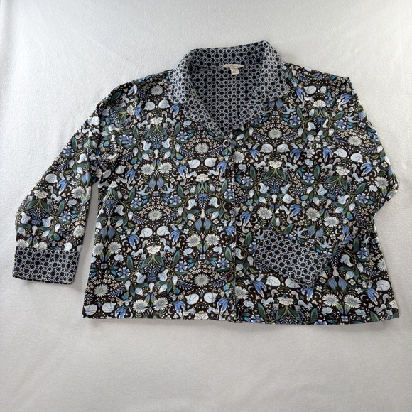 Bradley Other - Vera Bradley Womens XL Pajama Top Woodland Animals Floral Cotton Button Up
